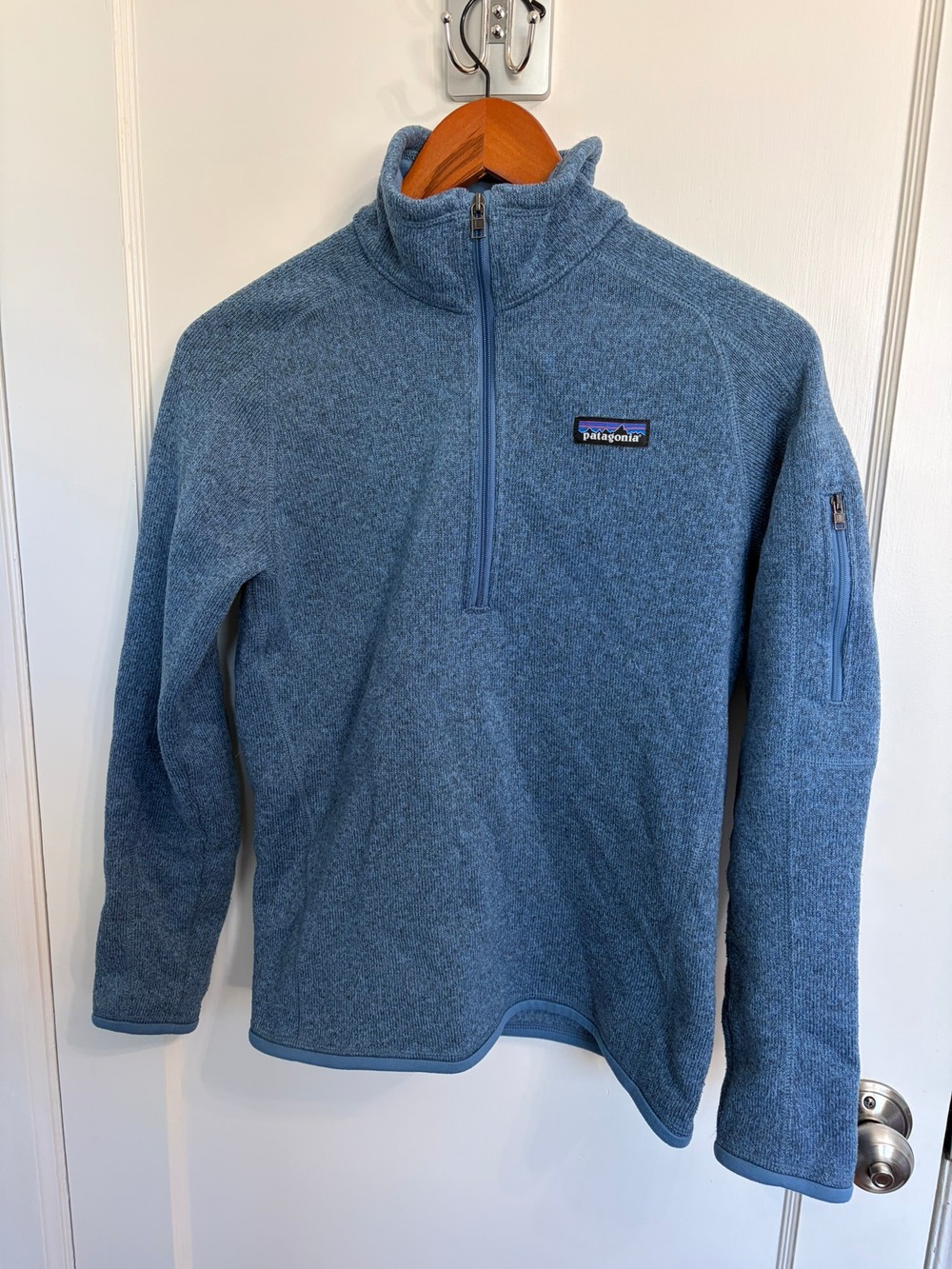 Patagonia Better Sweater 1/4 Zip Fleece Pullover Women's S Blue Heather Knit